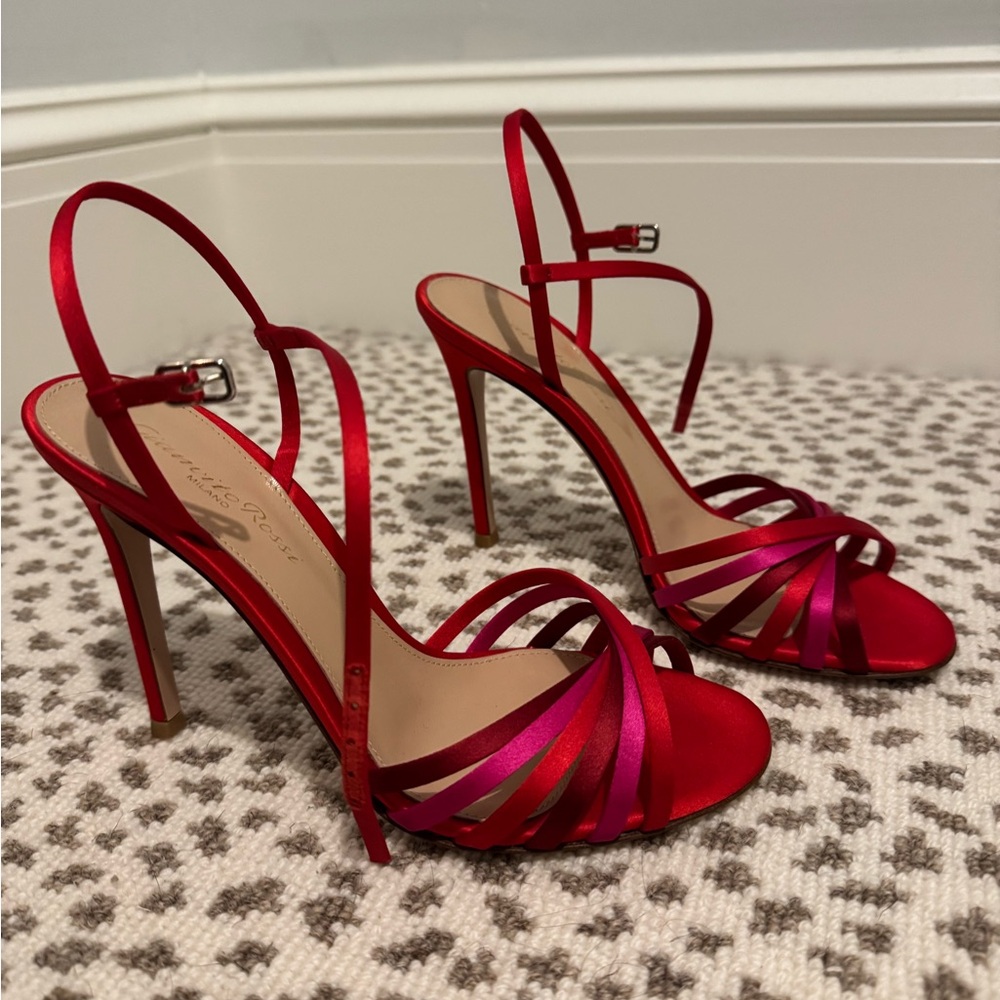 Gianvito Rossi Red Heels Satin Finish
